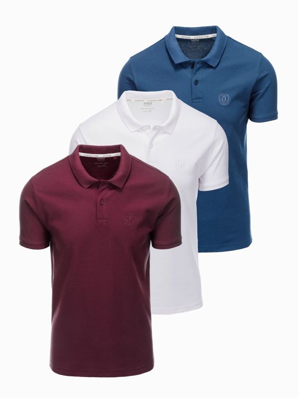 Ombre Ombre Set of men's pique knit polo shirts 3-pack