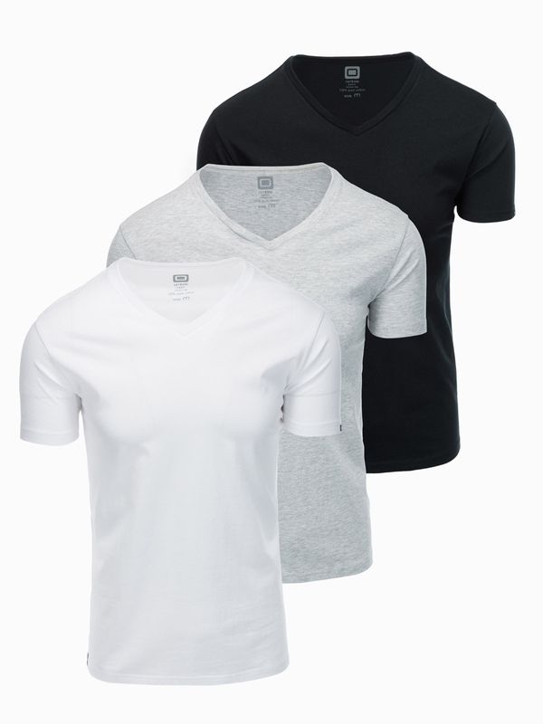 Ombre Ombre Set of V-NECK cotton shirts 3-pack