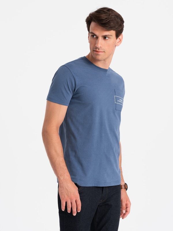 Ombre Ombre Streetstyle men's cotton pocket print t-shirt - indigo