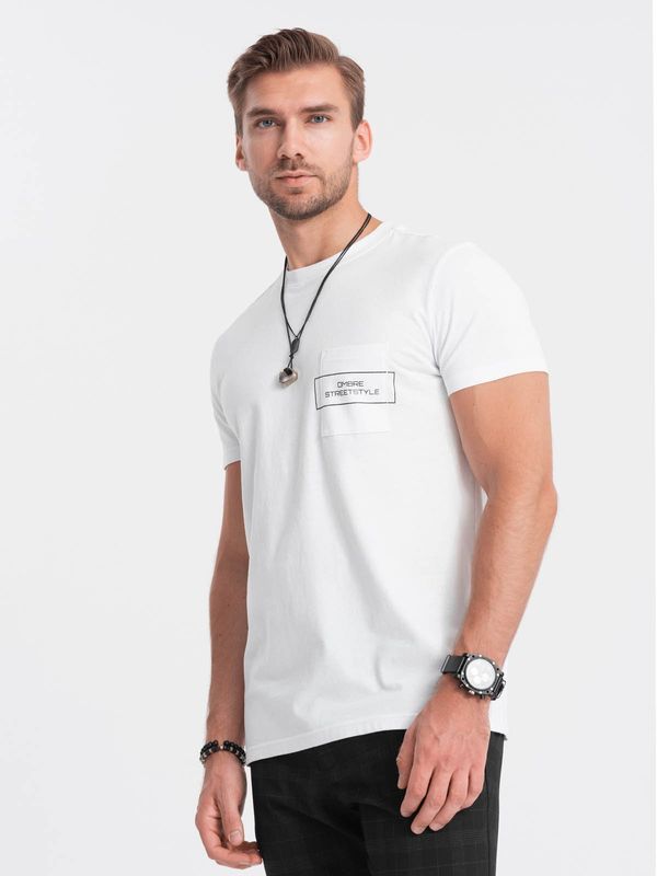 Ombre Ombre Streetstyle men's pocket print cotton t-shirt - white