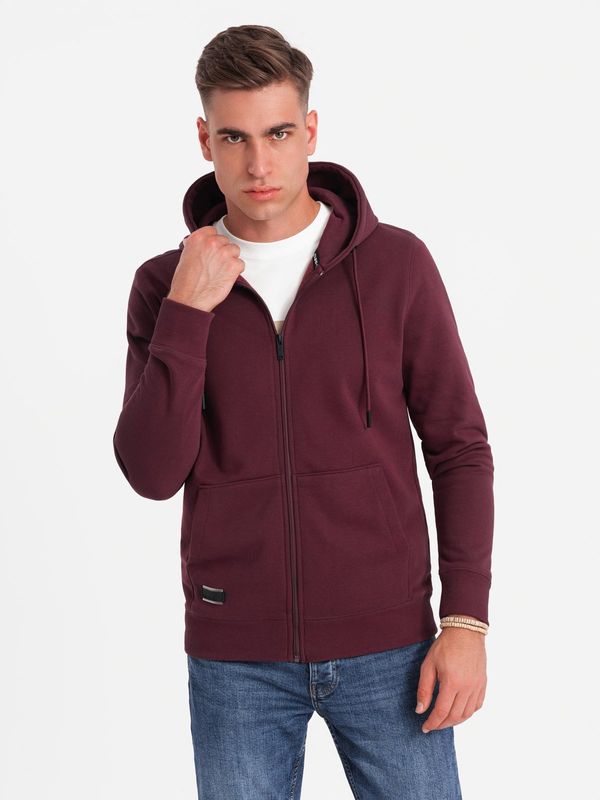 Ombre Ombre Unzipped cotton men's BASIC sweatshirt - maroon