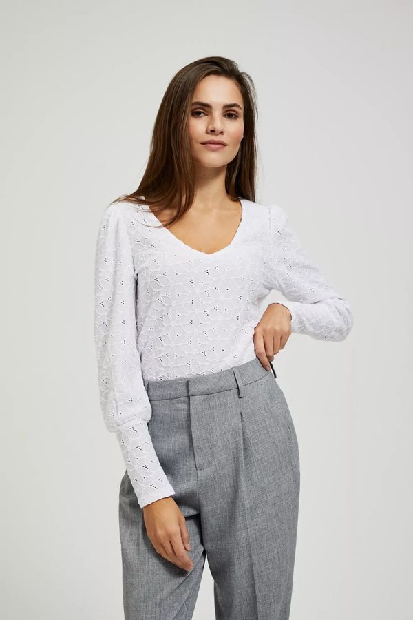Moodo Openwork blouse with V-neck