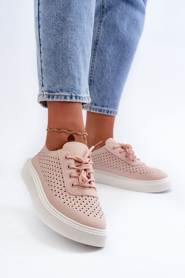 Kesi Openwork platform sneakers, Pink Tanvi