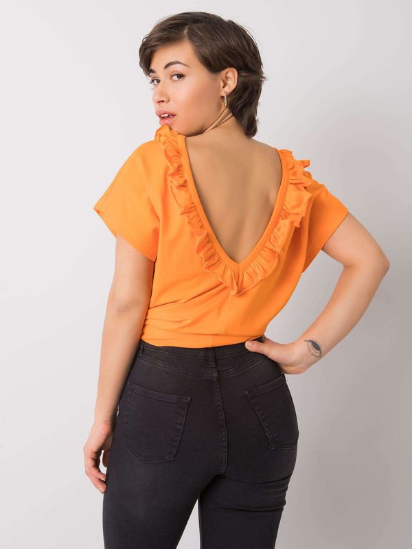 Fashionhunters Orange blouse with neckline on the back