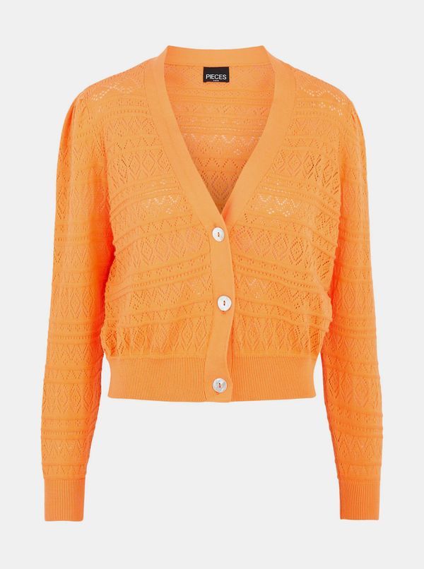 Pieces Orange Cardigan Pieces Leya - Women