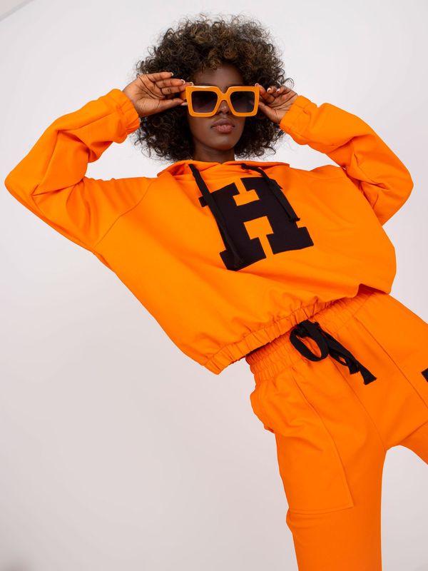 Fashionhunters Orange cotton tracksuit by Natela
