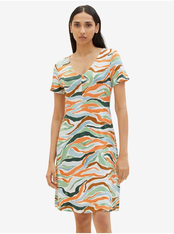 Tom Tailor Orange-green women's patterned dress Tom Tailor - Women's