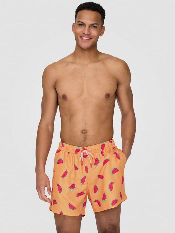 Only Orange men's patterned swimsuit ONLY & SONS Ted
