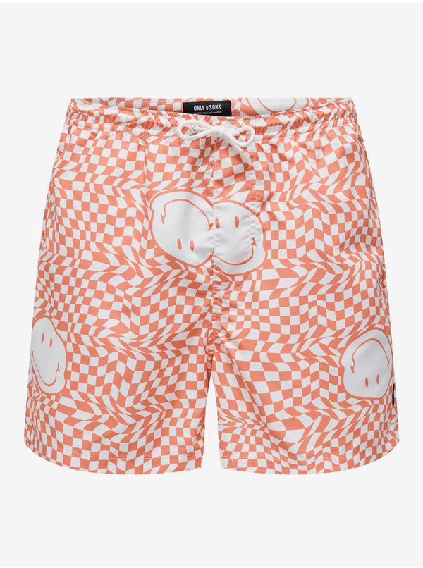 Only Orange Mens Patterned Swimwear ONLY & SONS Ted - Men