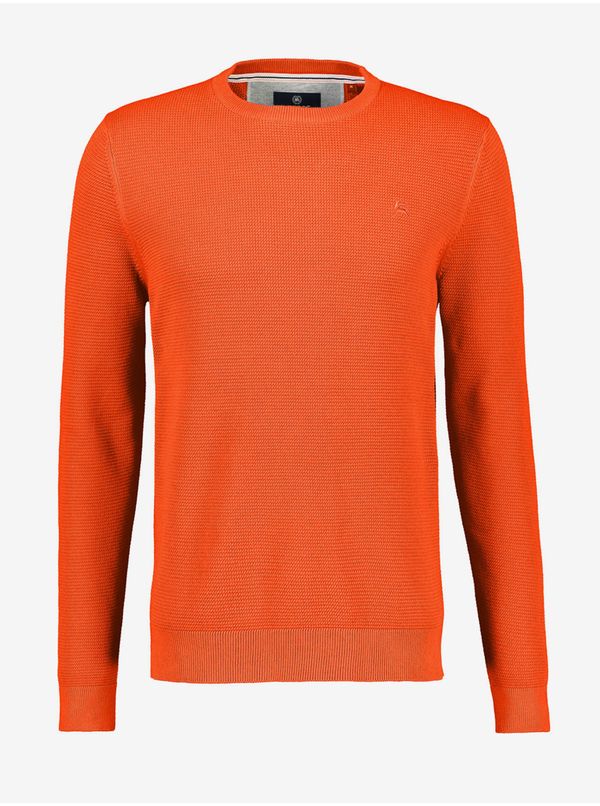 Lerros Orange men's ribbed basic sweater LERROS - Men