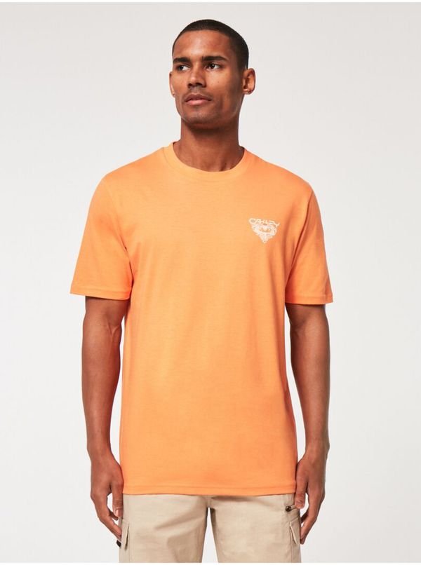 Oakley Orange Men's T-Shirt with Printed Back Oakley - Men