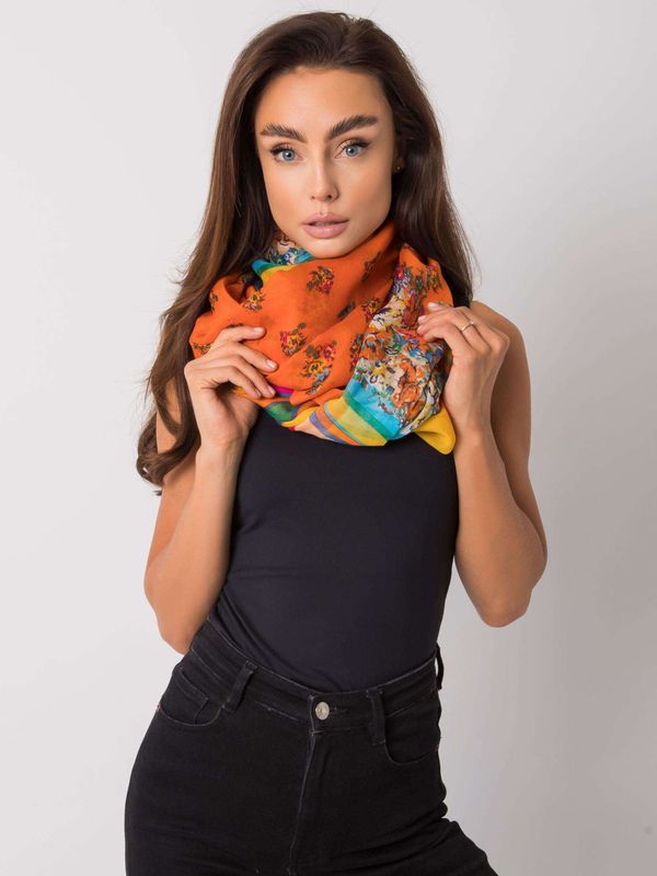 Fashionhunters Orange scarf with prints