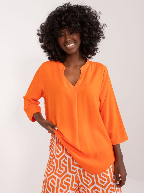 Fashionhunters Orange viscose blouse SUBLEVEL