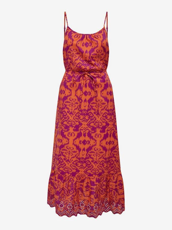 Only Orange women's patterned midi dress ONLY Lou