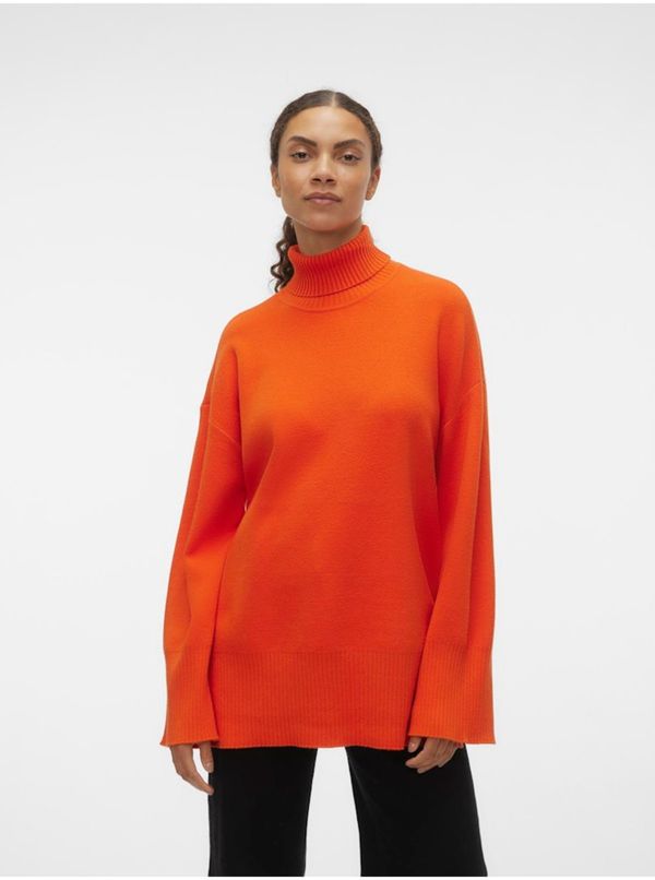 Vero Moda Orange women's sweater VERO MODA Goldneedle - Women