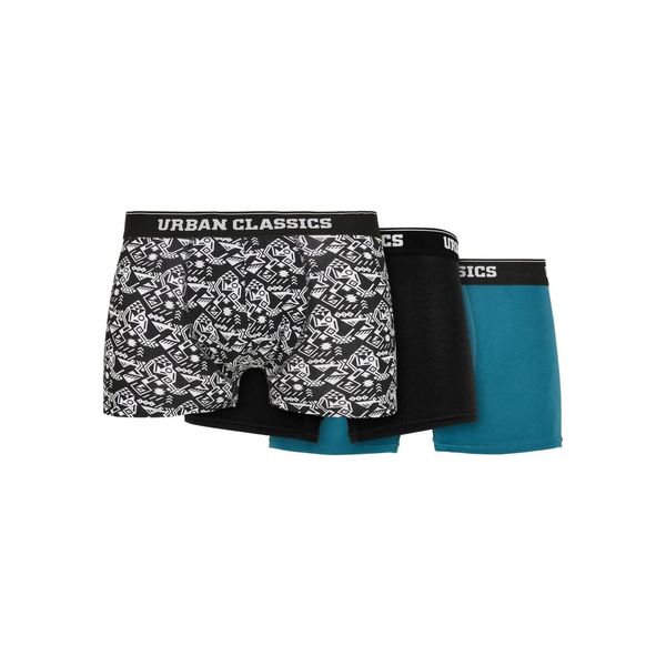 Urban Classics Organic Boxer Shorts 3-Pack Detail aop/black/jasper