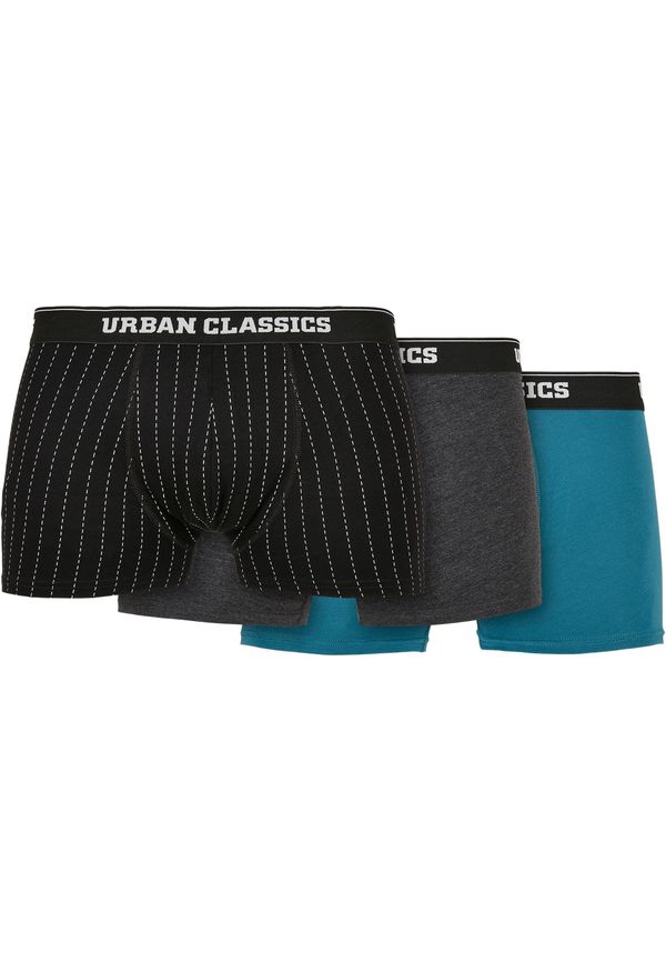 Urban Classics Organic Boxer Shorts 3-Pack Strips AOP+Charcoal+Jasper