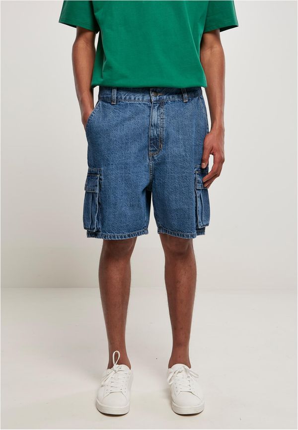 Urban Classics Organic Denim Cargo Shorts washed in indigo