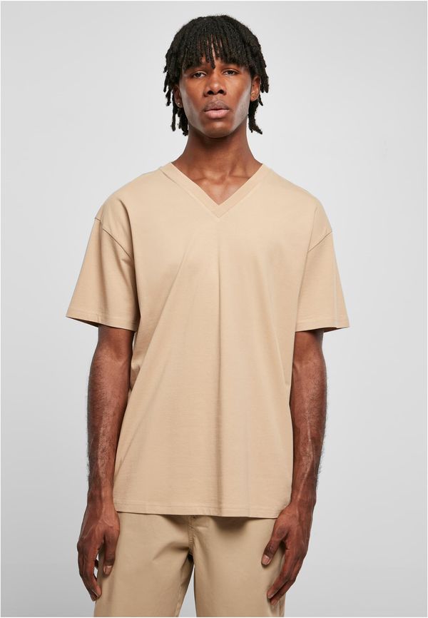 UC Men Organic Oversized V-Neck T-Shirt in Beige