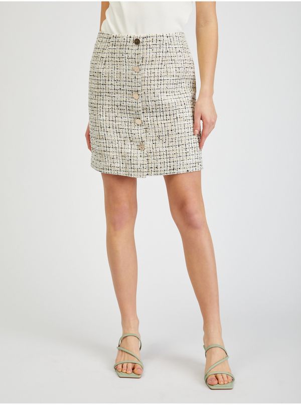 Orsay Orsay Beige ladies tweed skirt - Ladies