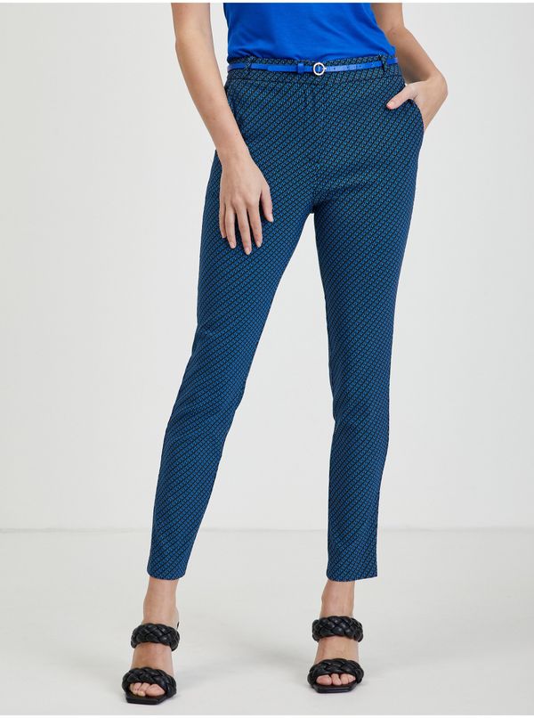 Orsay Orsay Black and Blue Ladies Patterned Pants - Women