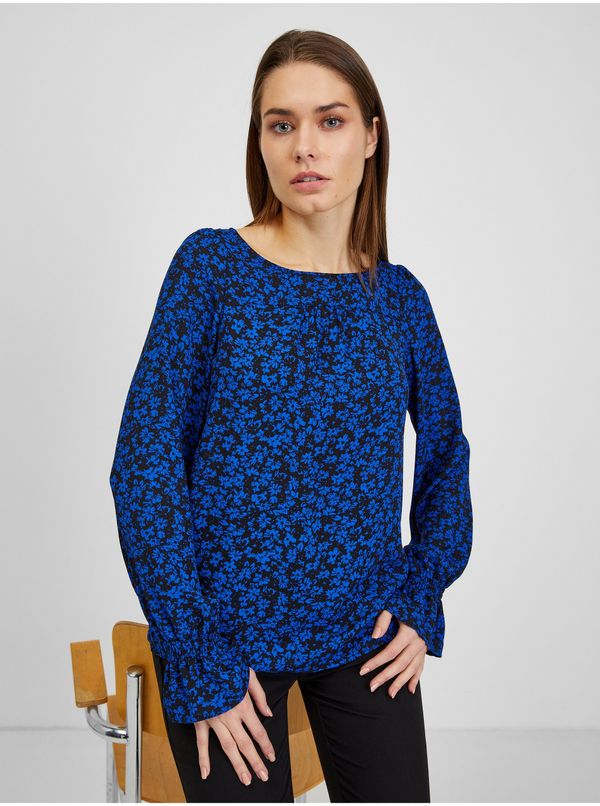 Orsay Orsay Black-Blue Ladies Floral Blouse - Ladies