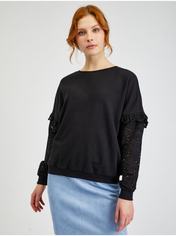 Orsay Orsay Black Ladies Sweater with Decorative Sleeves - Women