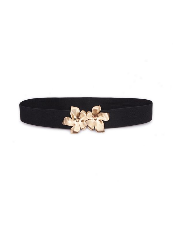 Orsay Orsay Black women's belt with golden flower - Women