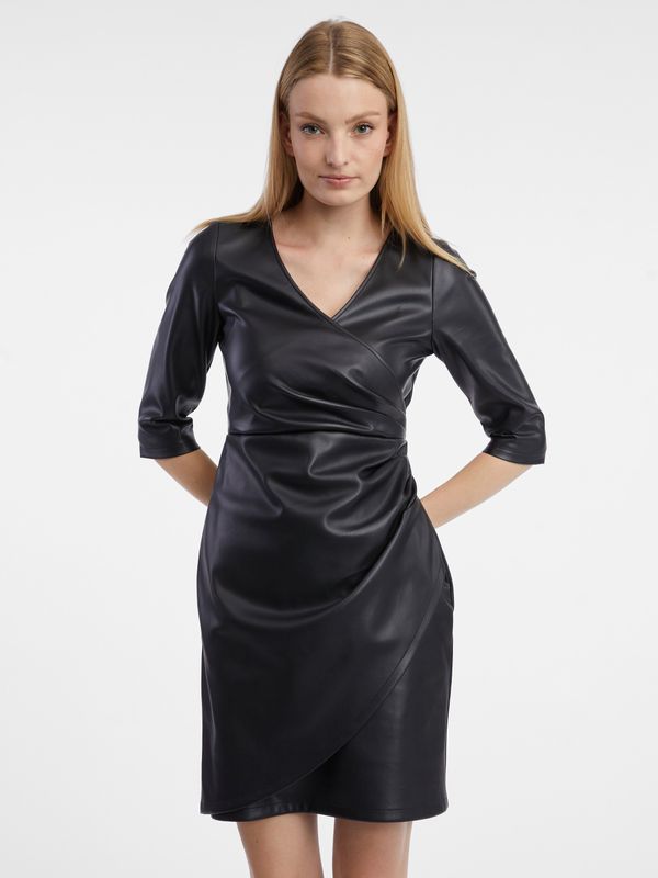 Orsay Orsay Black Women's Faux Leather Dress - Women's