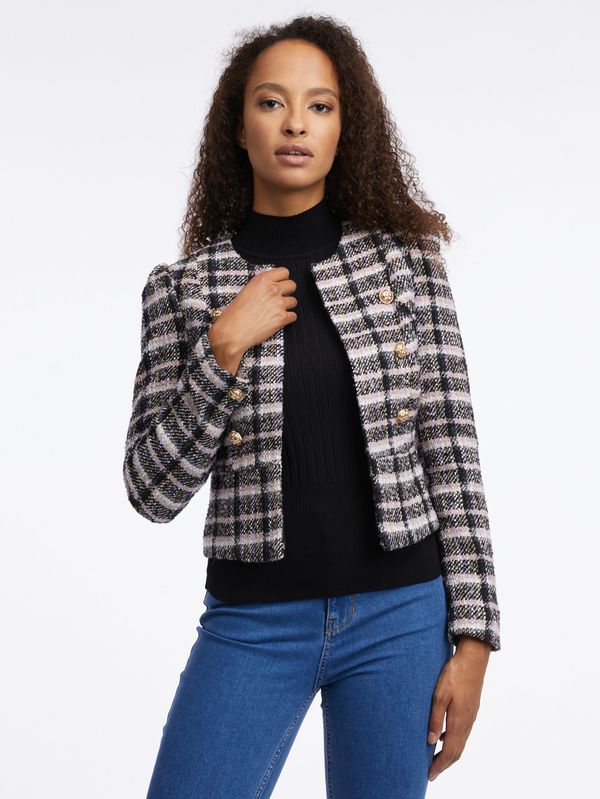 Orsay Orsay Black Women's Plaid Blazer - Women's