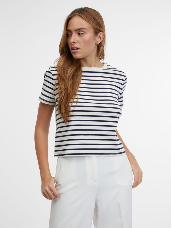 Orsay Orsay Blue and cream women's striped t-shirt - Women
