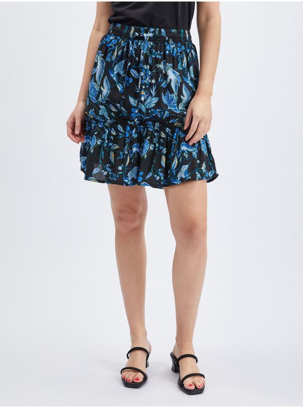 Orsay Orsay Blue-Black Ladies Floral Skirt - Women