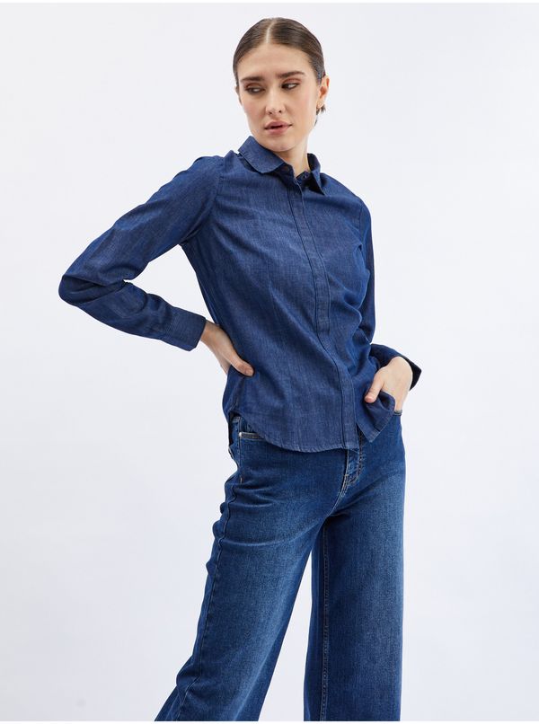 Orsay Orsay Dark blue denim shirt - Women