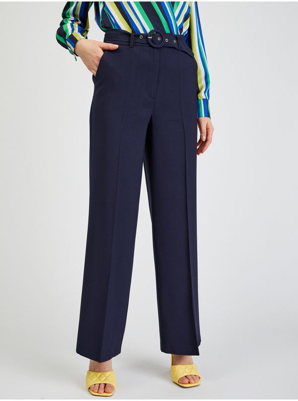 Orsay Orsay Dark blue womens wide trousers with belt - Ladies