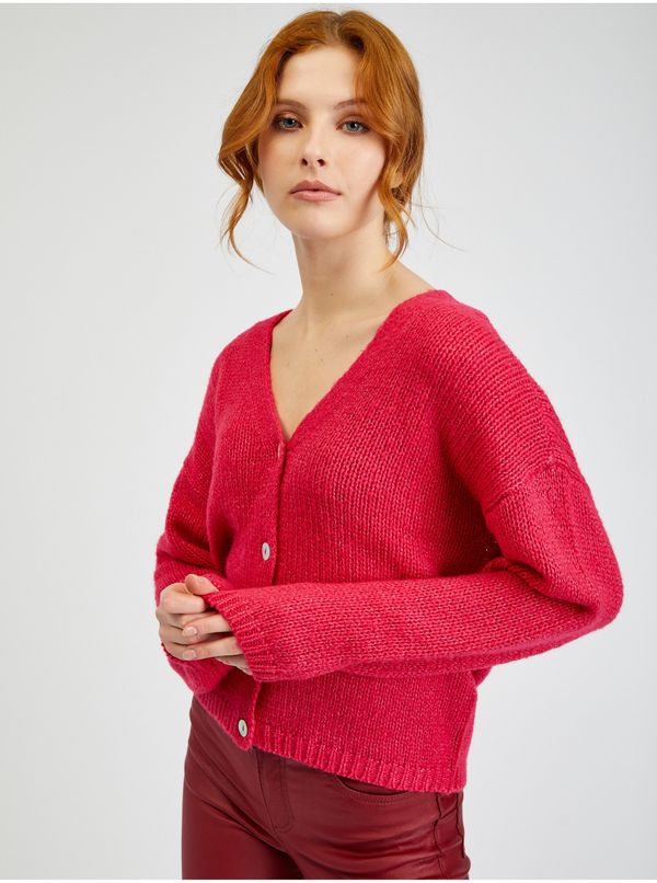 Orsay Orsay Dark pink Ladies Loose Cardigan - Women