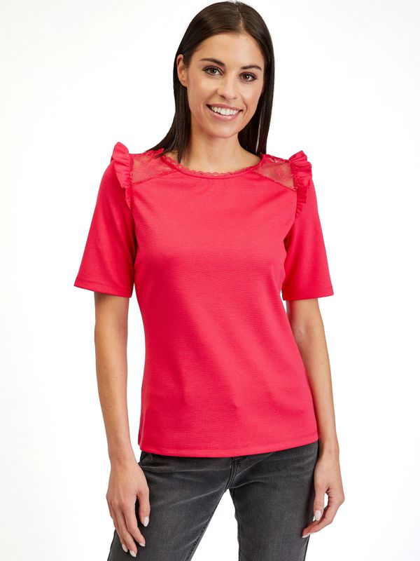 Orsay Orsay Dark pink Women's T-shirt with Neckline - Women