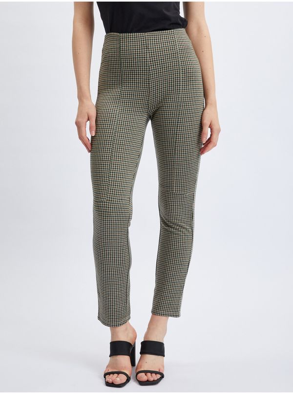 Orsay Orsay Green Ladies Checkered Pants - Ladies