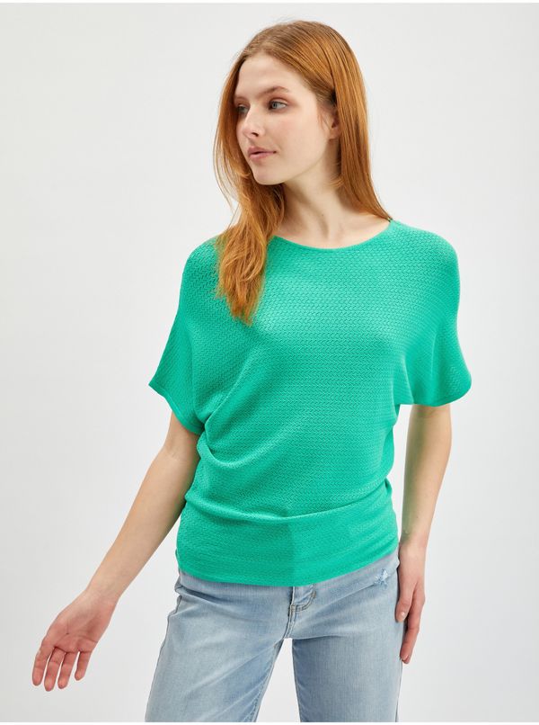 Orsay Orsay Light Green Ladies Short Sleeve Sweater - Women