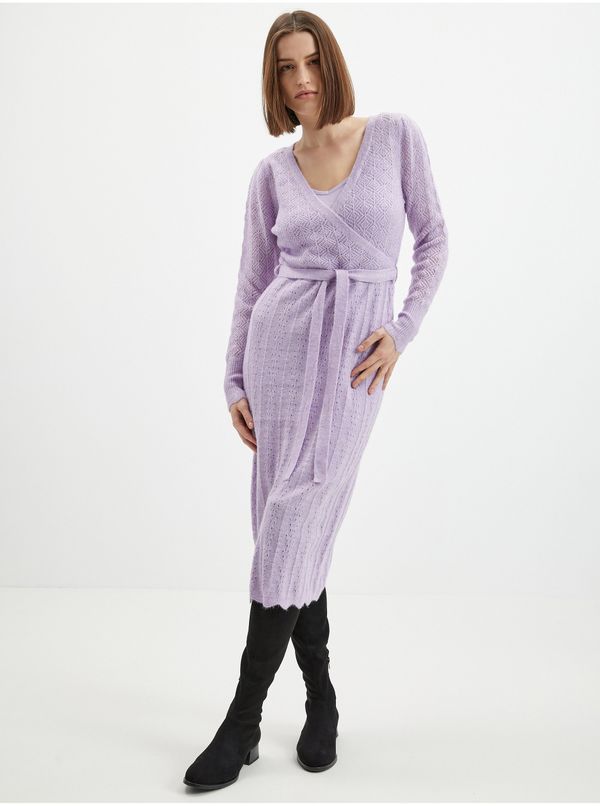 Orsay Orsay Light purple ladies sweater midi-dresses with wool - Ladies