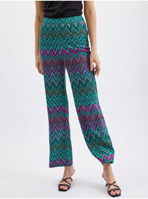 Orsay Orsay Pink-Green Ladies Patterned Pants - Women