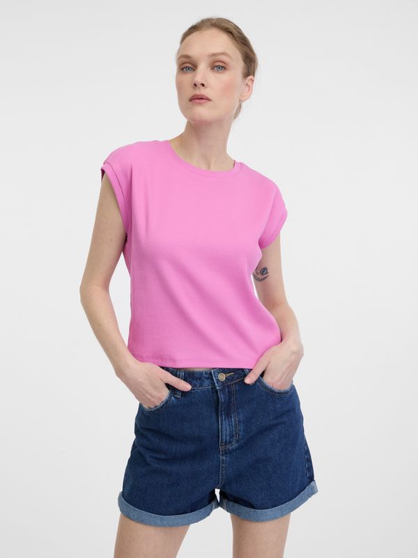 Orsay Orsay Pink Women's Short Sleeve Crop T-Shirt - Women