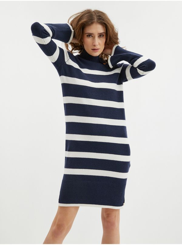 Orsay Orsay White-Blue Women Striped Sweater Dress - Women