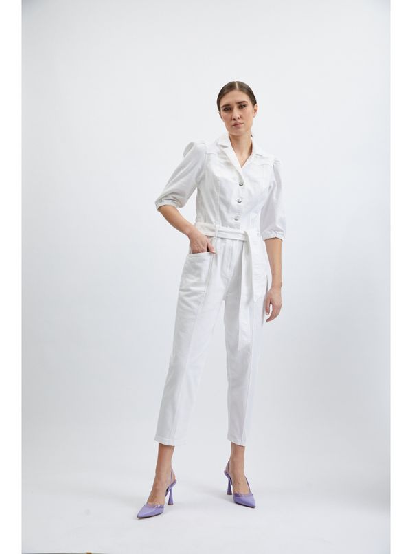 Orsay Orsay White Denim Overall - Women