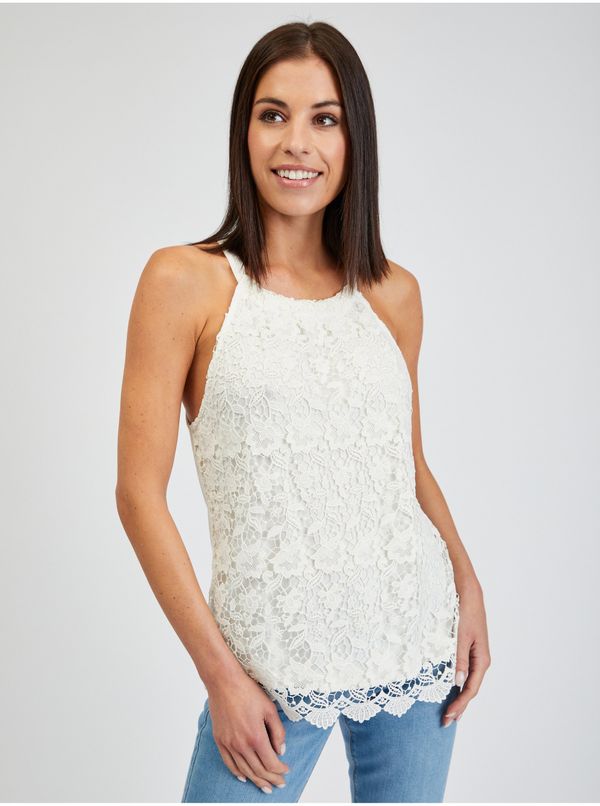 Orsay Orsay White Ladies Lace Top - Women