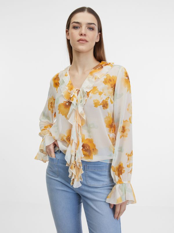 Orsay Orsay White women's floral blouse - Women's