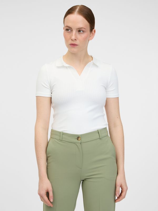 Orsay Orsay White Women's Knitted Polo Shirt - Women