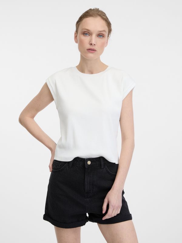 Orsay Orsay White Women's Short Sleeve Crop T-Shirt - Women