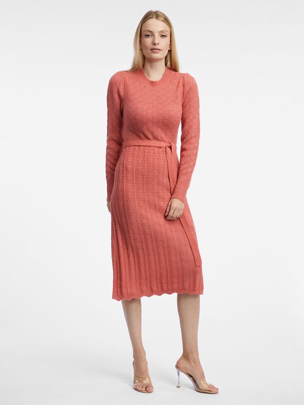Orsay Orsay Women's Brick Sweater Dress with Wool - Women