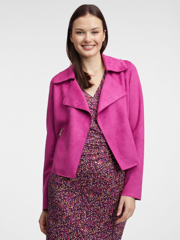 Orsay Orsay Women's Pink Lightweight Suede Jacket - Women's