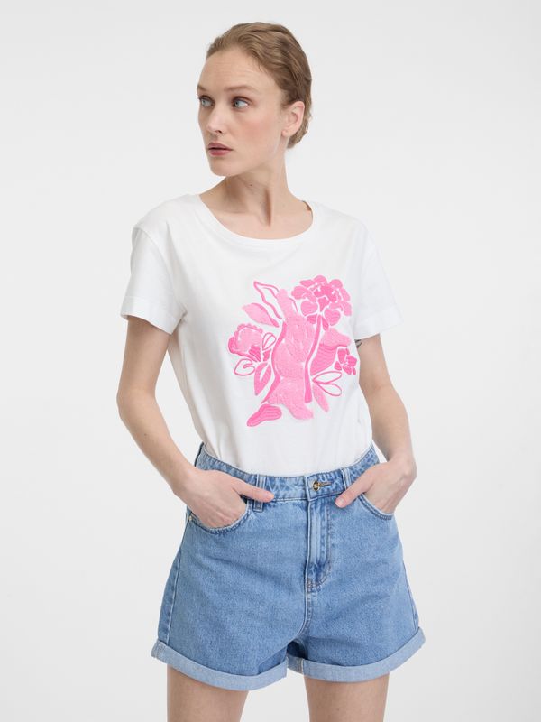 Orsay Orsay Women's White T-Shirt with Short Sleeves - Women